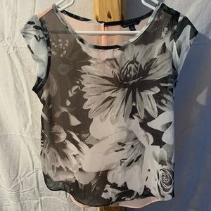 American Eagle Sheer Cap Sleeve Blouse.